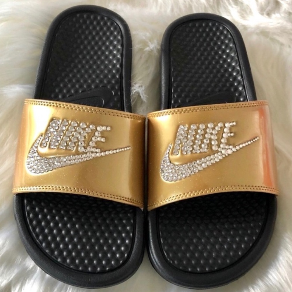 Nike Custom Blinged Slides Various Sizes